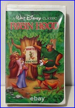 Walt Disney's ROBIN HOOD VHS-1189 video tape BLACK DIAMOND CLASSICS + 4 Ephemera