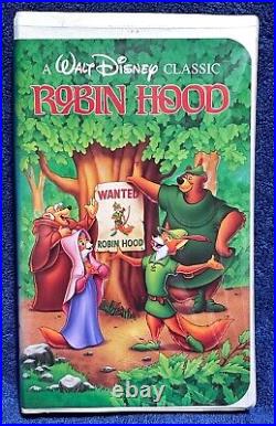 Walt Disney's ROBIN HOOD VHS-1189 video tape BLACK DIAMOND CLASSICS + 4 Ephemera