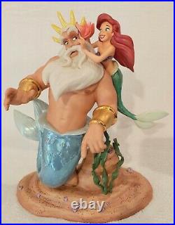 Wdcc The Little Mermaid Ariel King Triton Morning Daddy Figurine Signed + Box