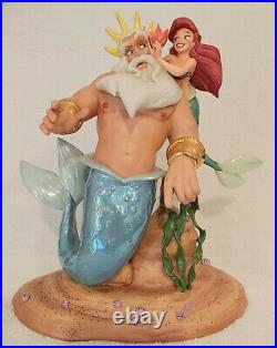 Wdcc The Little Mermaid Ariel King Triton Morning Daddy Figurine Signed + Box